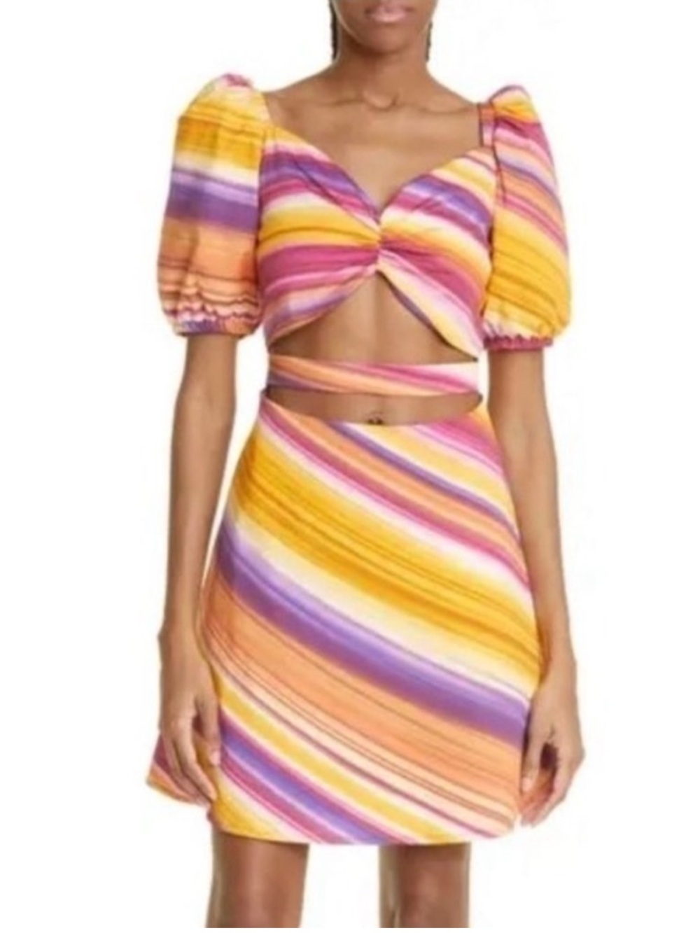 Autumn Adeigbo Alyssa Purple Orange Cut Out Maxamalist Dress 12